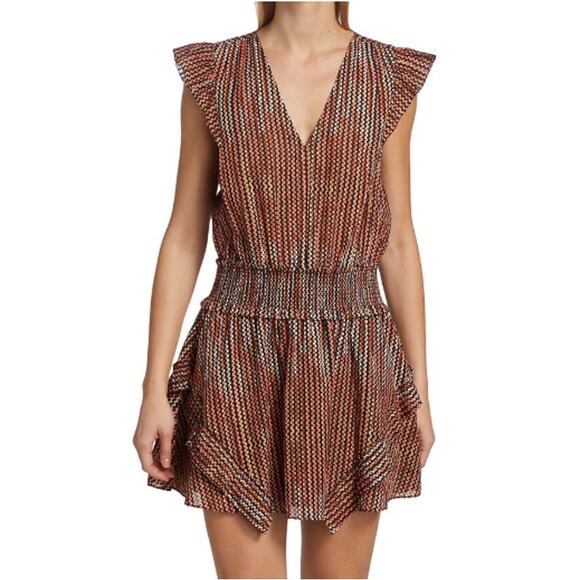 NEW RAMY BROOK NY Deco Rose Striped Jessie Mini Dress Size S - Picture 1 of 10